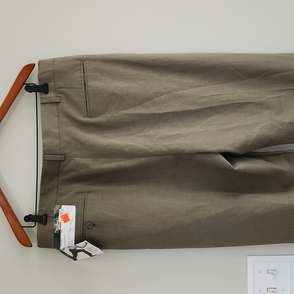 New Vintage Brown Palm Beach Reflex Dress Pants sz 36 Regular 100% polyester NWT